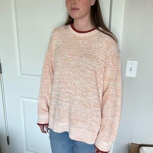 BDG Mens Urban Outfitters Clark Crew Neck Marled Orange Knit Sweater Size L